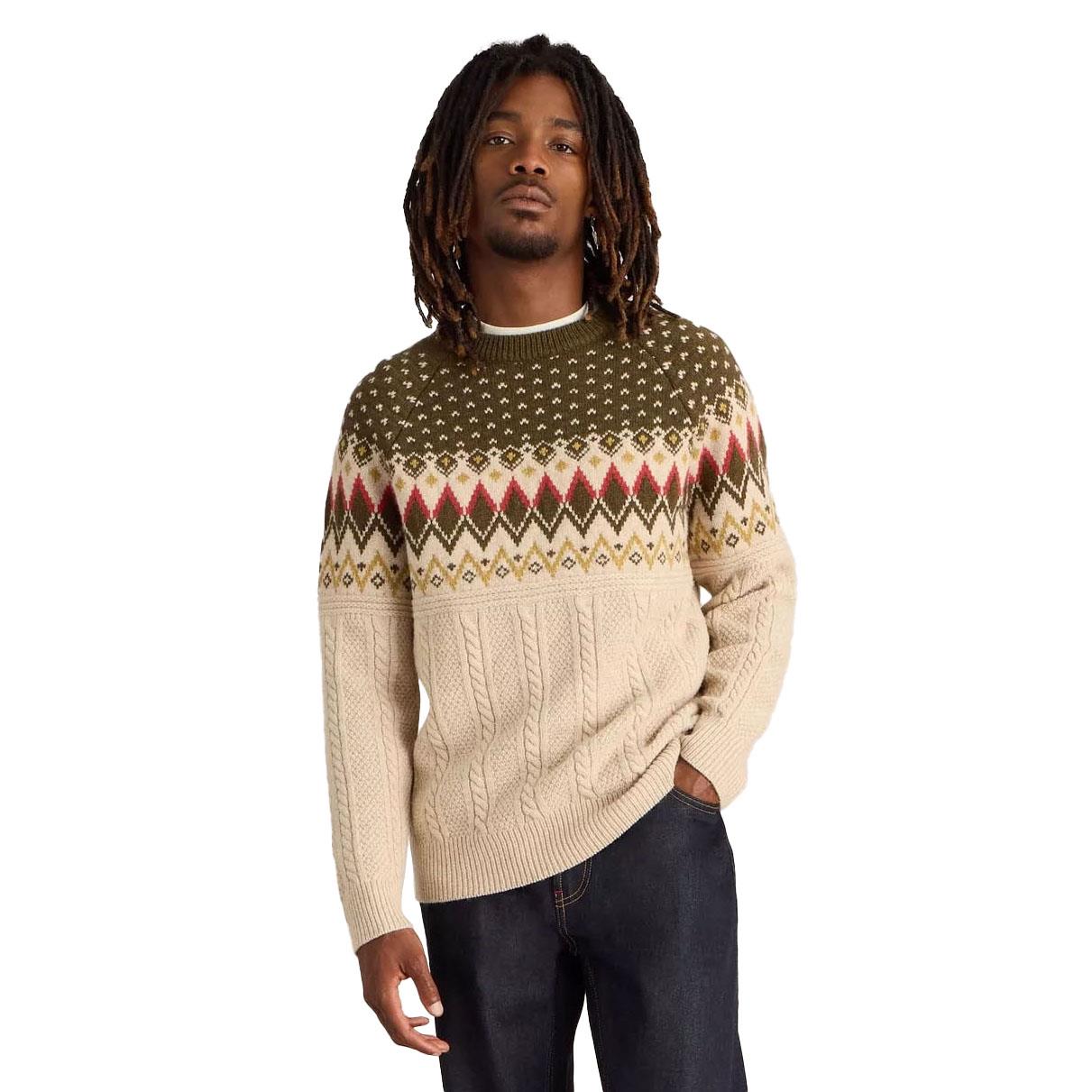 White Stuff Cable Fairisle Crew Neck